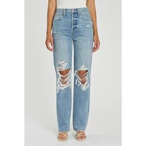 Pistola Cassie Super High Rise Straight in Lucca Distressed Size 26